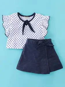 CrayonFlakes Girls Printed Pure Cotton Top With Shorts