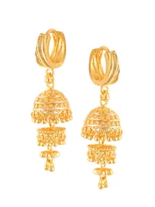 Vighnaharta Gold-Plated Alloy Floral Jhumkas Earrings