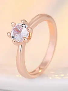 MYKI Rose Gold-Plated Adjustable Finger Ring