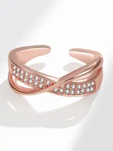 MYKI Rose Gold-Plated Adjustable Finger Ring