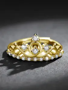 MYKI Gold-Plated Adjustable Crown Style Finger Ring