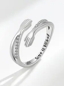 MYKI Silver-Plated Adjustable Finger Ring