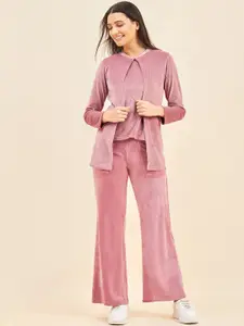 Sweet Dreams Pink Top With Trouser & Shrug