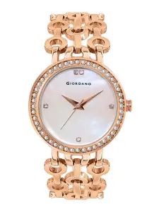 GIORDANO Women Mother of Pearl Dial & Bracelet Style Straps Analogue Watch GD4203-11