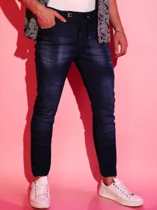 Campus Sutra Men Navy Blue Smart Mid Rise Cotton Jeans