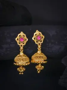 MEENAZ Gold-Plated Dome Shaped Jhumkas