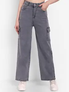 Next One Women Smart Wide Leg High-Rise Low Distress Stretchable Jeans