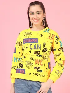 BAESD Typography Printed Fleece Sweatshirt