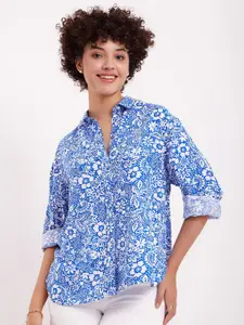 FableStreet Floral Opaque Printed Casual Shirt