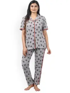 Noty Graphic Printed Night Suit