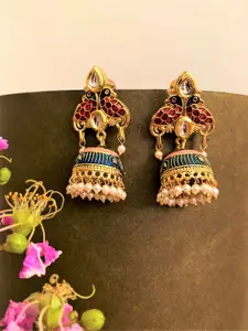 ATIBELLE Gold-Plated Kundan Studded Classic Jhumkas Earrings