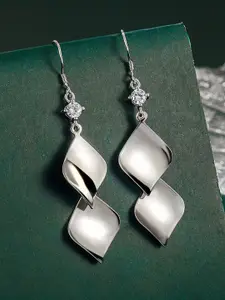 MYKI Silver-Plated Contemporary Drop Earrings