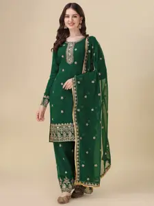 Ethnic Yard Ethnic Motifs Embroidered Semi-Stitched Dress Material