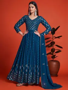 Ethnic Yard Ethnic Motifs Embroidered Semi-Stitched Dress Material