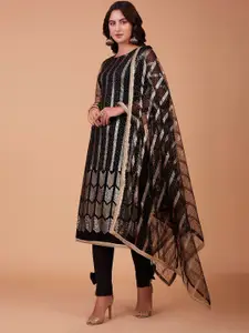 Ethnic Yard Embroidered Semi-Stitched Dress Material