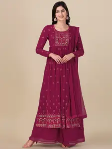 Ethnic Yard Embroidered Semi-Stitched Dress Material