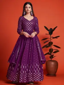 Ethnic Yard Embroidered Semi-Stitched Dress Material