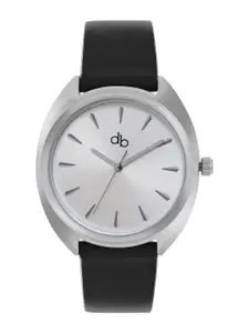 DressBerry Women Silver-Toned Brass Dial & Leather Straps Analogue Watch DB006C