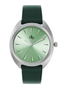 DressBerry Women Green Brass Dial & Leather Straps Analogue Watch DB006G