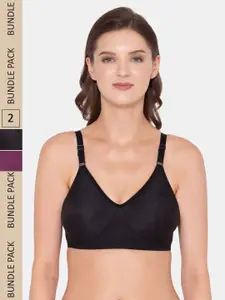 Souminie Pack of 2 Non-Padded Everyday Full Coverage Bra