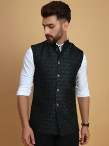 Vandnam Fabrics Woven Design Slim Fit Nehru Jacket