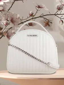 FLYING BERRY PU Oversized Bucket Satchel With Quilted