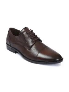 Zoom Shoes Men Textured Leather Formal Derbys
