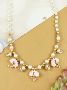 Asthetika Kids Girls Gold-Plated Kundan-Studded Necklace