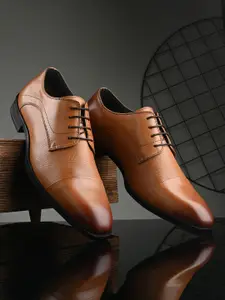 San Frissco Men Leather Lace-Up Formal Derbys