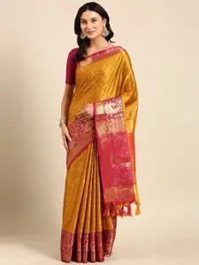 VILLAGIUS Ethnic Motifs Woven Design Zari Pure Silk Mysore Silk Saree