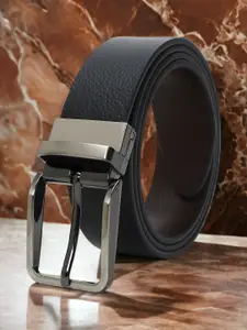 CRUSSET Men Textured Leather Reversible Formal Belt