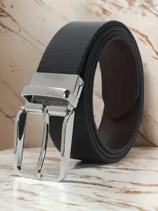 CRUSSET Men Textured Leather Reversible Formal Belt