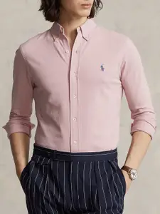Polo Ralph Lauren Self-Design Textured Button-Down Collar Denim Cotton Formal Shirts