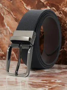 CRUSSET Men Textured Leather Reversible Formal Belt