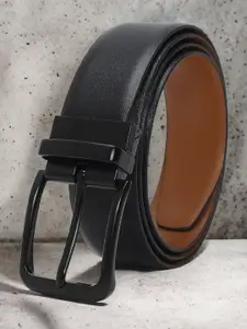 CRUSSET Men Textured Reversible Leather Formal Belt
