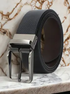 CRUSSET Men Textured Leather Reversible Formal Belt