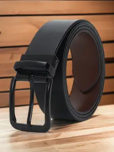 CRUSSET Men Textured Leather Reversible Formal Belt