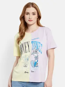 METTLE Typography Looney Tunes Printed Cotton Knitted T-shirt