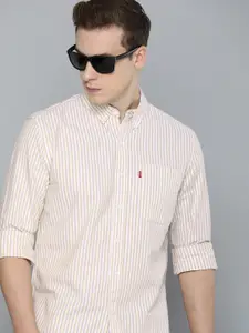 Levis Pure Cotton Slim Fit Striped Casual Shirt