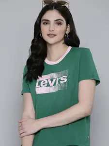 Levis Brand Logo Graphic Printed Pure Cotton T-shirt