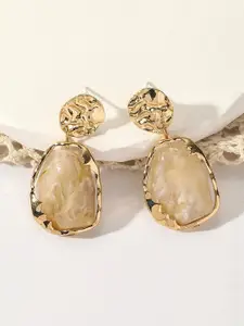 Yellow Chimes Gold-Plated Contemporary Drop Earrings