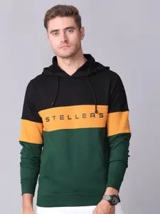 STELLERS Colourblocked Full Sleeve Hooded Sweatshirt