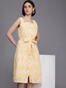 Allen Solly Woman Abstract Printed A-Line Dress