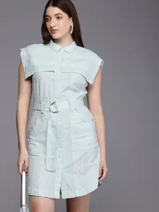 Allen Solly Woman Cotton Linen Striped Shirt Dress