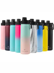 Solara Stainless Steel Vacuum Insulated Water Bottle, Pink Teal- 650ML