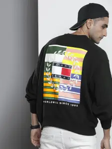 Tommy Hilfiger Sustainable Graphic Printed & Embroidered Detail Pure Cotton Sweatshirt
