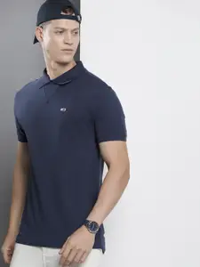 Tommy Hilfiger Pure Cotton Polo Collar Solid Casual T-shirt