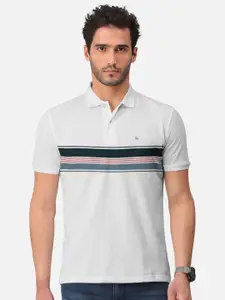 BULLMER Striped Polo Collar Cotton T-shirt