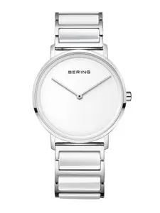BERING Women White Dial & White Ceramic Bracelet Style Straps Analogue Watch