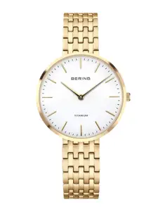 BERING Women Round Dial & Bracelet Style Straps Reset Time Analogue Watch 19334-334